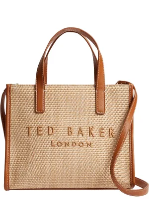 Ted Baker Handtas Schoudertas Paolina Faux Raffia Small Icon Bag Lichtbruin