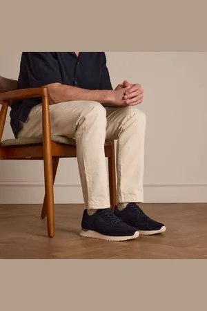 Manfield Heren - Navy suède sneakers