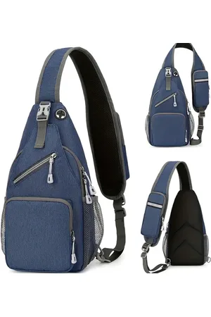Merkloos Crossbody Schoudertas - dames en heren - met 4 vakken waaronder een tablet vak, op de crossbodyband zit een vakje voor je telefoon, en aan beide zijkanten van de tas zit een vakje voor een flesje of blikje.