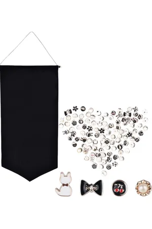 Merkloos 120 Brosche Knopen voor Kleding, Veiligheidsbedekkingspelden, Beschermende Broche,Dames Shirt Knop Spelden + Opbergzak voor broche-sieraden, opbergzak voor badges, display voor pins, display voor broche-sieraden, emaille pins (zwart)