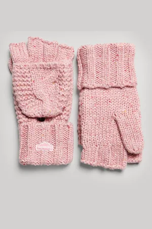 Superdry Dames Gebreide handschoenen met kabelpatroon