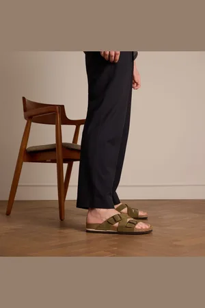 Manfield Heren - Groene suède slippers