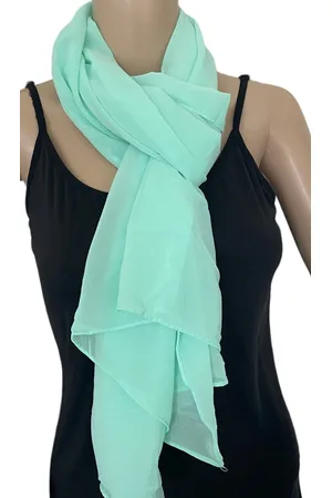 Merkloos Dames lange dunne sjaal 12703 170/70cm mintgroen
