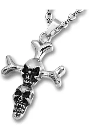 Amanto Ketting Diyar - 316L Staal - Doodskop - 45x28mm - 60cm