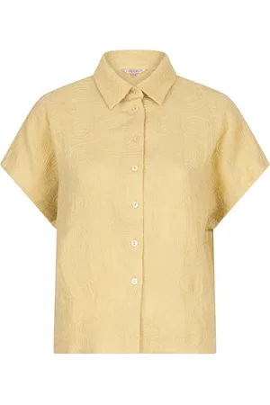 Esqualo Blouse Blouse Cropped 3d Embroidery Hs25 09208 206 Lemon Pie Dames