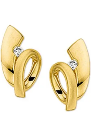 The Jewelry Collection Huiscollectie 4010189 Gouden zirkonia oorbellen