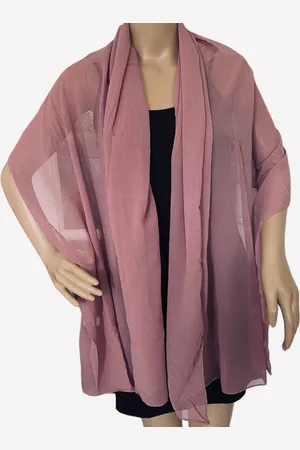 Merkloos Dames lange dunne sjaal 14510 175/73cm oudroze