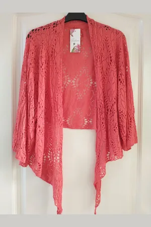 Merkloos Dames vest Resa effen oranje bolero model XL/XXL Curvy Mode