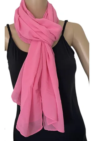 Merkloos Dames lange dunne sjaal 12703 170/70cm roze