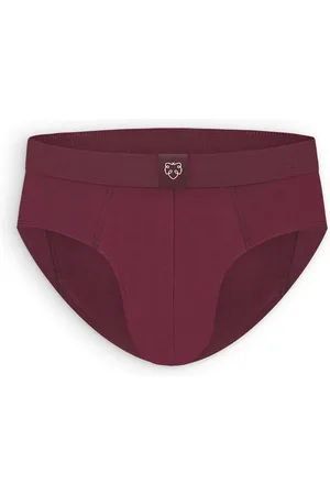 A-dam Solid - Brief - Biologisch Katoen - Onderbroek - Ondergoed - Heren - Volwassenen - Bordeaux Rood - S
