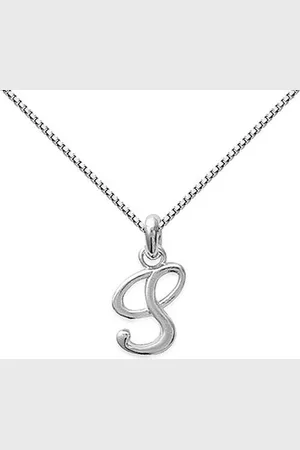 Amanto Ketting Letter S - 925 Zilver Gerhod. - Alfabet - 10x18mm - 50cm