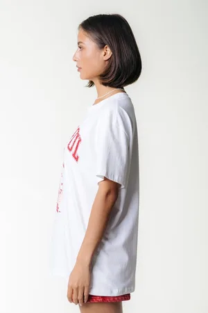 Colourful rebel Cr Varsity Loosefit Tee Tops & T-shirts Dames - Shirt - Wit