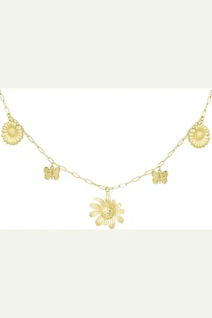 Yehwang Bedelketting Flower - - kerst cadeau- sint cadeau