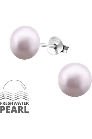 Amanto Oorbellen Birgin Purple - 925 Zilver E-Coating - Parel - ∅7mm