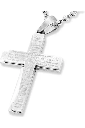 Amanto Ketting Djarie - 316L Staal - Kruis - 44x28mm - 60cm