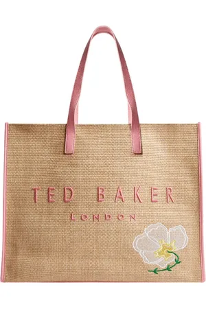 Ted Baker Shopper Floraff Floral Raffia Icon Bag Beige