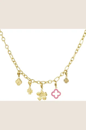Yehwang Bedelketting | klaver | ketting | bedel | bedels | stainless steel |
