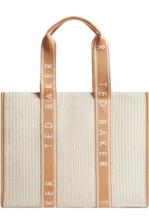 Ted Baker Shopper Schoudertas Hayllee Striped Canvas Large Icon Bag Beige