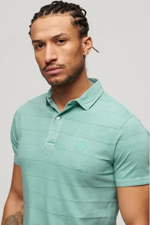 Superdry Poloshirt Textured Jersey Polo M1110397a Fresh Mint Green Mannen
