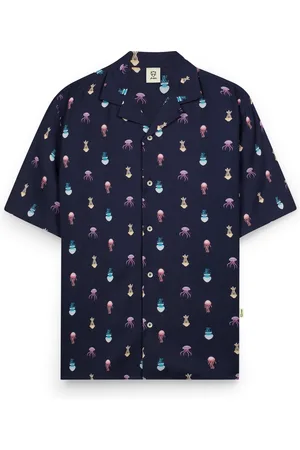 A-dam Jellyfish - T-Shirt - Organisch Katoen - Korte Mouwen - Regular Fit - T-shirts - Heren - Mannen - Donkerblauw - XXL