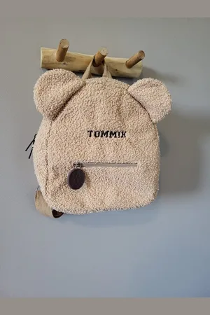 Merkloos Teddy kindertas - Teddy rugzak met - Rugtas teddy - Gepersonaliseerd - teddy rugzak kids - Schooltas met - teddy schooltas - tas voor de opvang - baby - peuter - kleuter - vier kleuren tas - zes kleuren garen