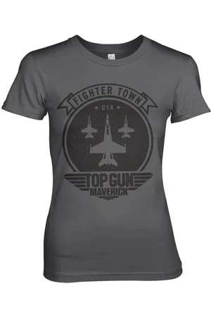 Top Gun Maverick Fighter Town Girly Tee Damen T-Shirt Dark-Grey-XL
