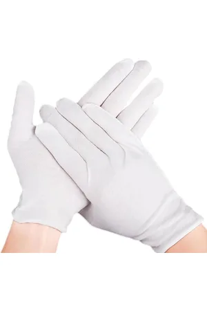 Merkloos 12 paar witte katoenen handschoenen - zachte elastische werkhandschoenen - geschikt voor het controleren van munten en sieraden (XL- )