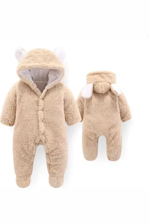 Merkloos Onesie kinderen - Baby kleding meisje - Baby kleding jongens - Berenpakje baby - Rompertjes - 0-1 jaar