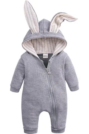 Merkloos Baby pyjama dier - Zachte baby onesie - Baby jumpsuit konijn - 0 t/m 3 maanden