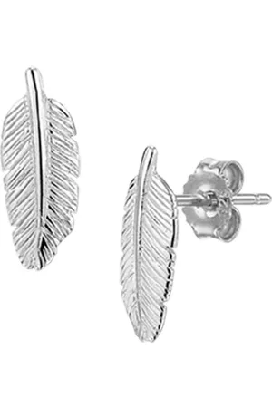 The Jewelry Collection Oorknoppen veer zilver gerhodineerd 1325526