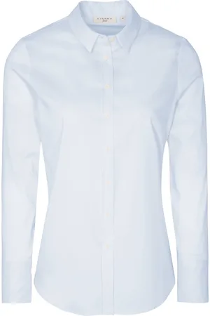 ETERNA Dames blouse slim fit - stretch performance shirt - lichtblauw