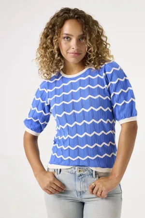 Garcia Dames Trui Blauw Korte mouw