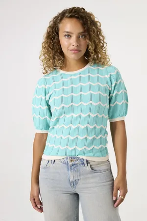 Garcia Dames Trui Blauw Korte mouw