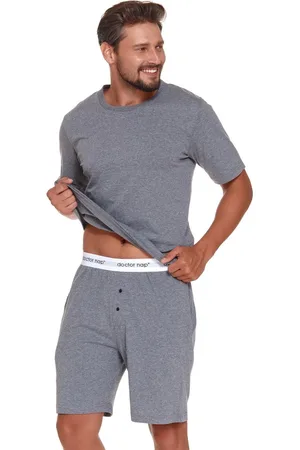 Doctor Nap Katoenen Pyjama Heren Volwassenen | Korte Mouw Korte Broek | Shortama Heren | Pyama Heren Volwassenen | Dark Grey PMB.4332 M