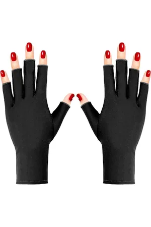 Merkloos 1 paar - Nail Art UV-beschermende handschoenen - Halve vinger Nail Art warmtelamp zonbeschermende handschoenen - Nail Art handschoenen - Dun en ademend