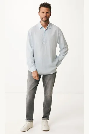 Mexx Henley Shirt Fresh Blue Heren