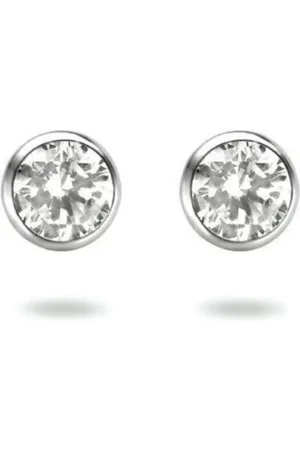 The Jewelry Collection TFT Oorknoppen Zirkonia Zilver Gerhodineerd Glanzend 4mm