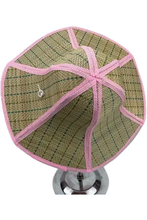 Merkloos Summer Beach Cap - Opvouwbare Feesthoed - Aziatische Rijst Paddy Hoed - Handwaaier Zonnehoed - Strohoed voor Dames