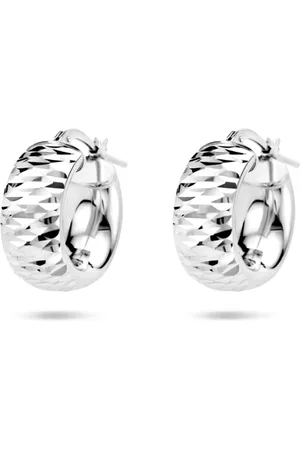 The Jewelry Collection Oorringen gediamanteerd zilver gerhodineerd 1336677