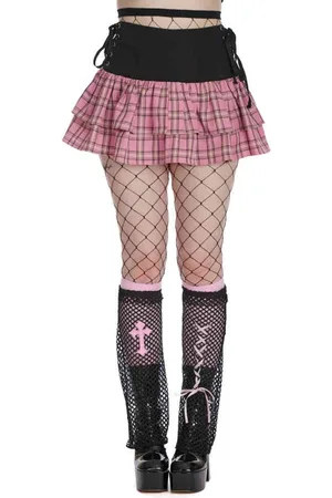 Banned Retro Kokoro Check Korte rok - L - /Zwart