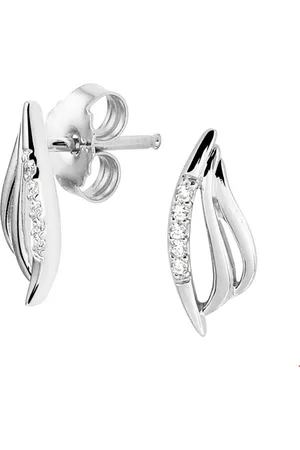 The Jewelry Collection TFT Oorknoppen Zirkonia Zilver Gerhodineerd Glanzend 12.5 mm x 5 mm