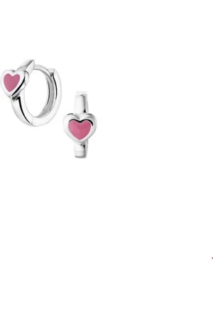 The Jewelry Collection Klapoorringen hart zilver wit 1015168