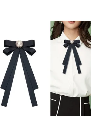 Merkloos Vintage Broche Pinnen Boog Broche Met Strikje Voorgebonden Strikje Broche Kraag Sieraden Tie Shirt Jurk Voor Bruiloft Party Accessoires - 1 stuk
