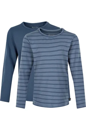 Minymo Longsleeves Basic Junior Katoen Navy 2 Stuks