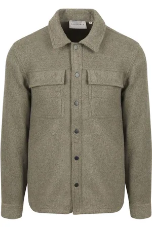 Suitable Overshirt Wool Blend Olijfgroen