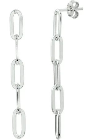The Jewelry Collection Zilver Gerhodineerde Oorhangers paperclip 1331965