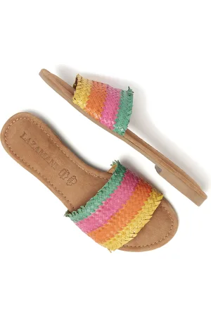 Lazamani Chloe Leren Dames Slippers Orange