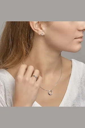 The Jewelry Collection Zilver Gerhodineerde Oorknoppen rondje zirkonia poli/mat 1329928