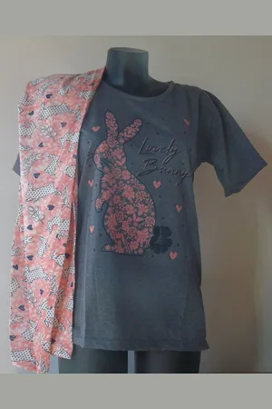 Merkloos Dames Zomer Pyjama – Lovely Bunny - verkrijgbaar XS - XXL