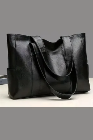 Merkloos Vintage Draagtas Grote Capaciteit | Retro Vegan Schoudertas voor Dames | Casual Handtas voor Woon-werkverkeer | Duurzaam & Stijlvol | Vegan Lederen Handtas | Ruime Dames Schoudertas | Modieuze Handtas voor Dames